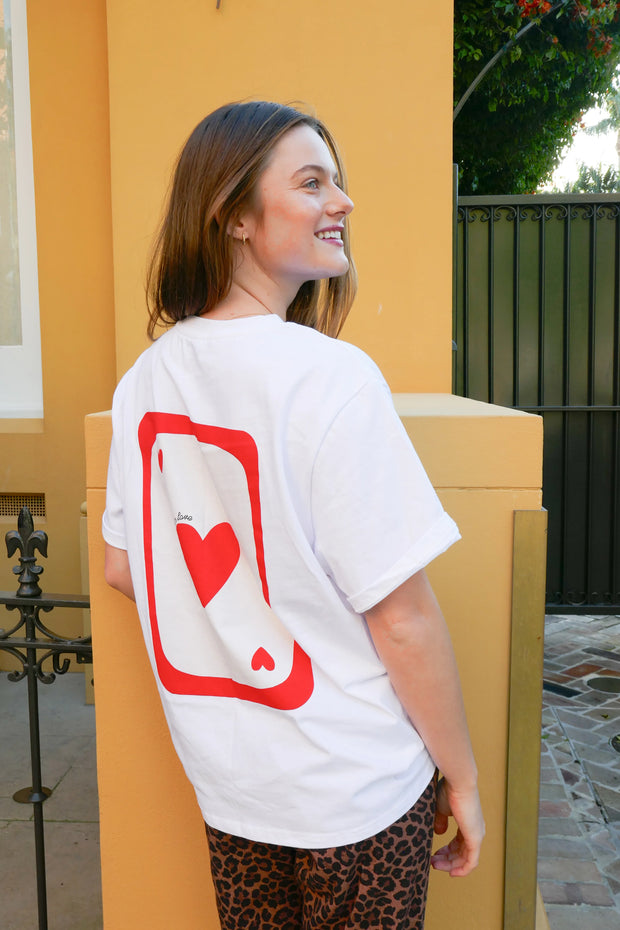 Ace of Hearts Tee - White/Red