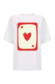 Ace of Hearts Tee - White/Red