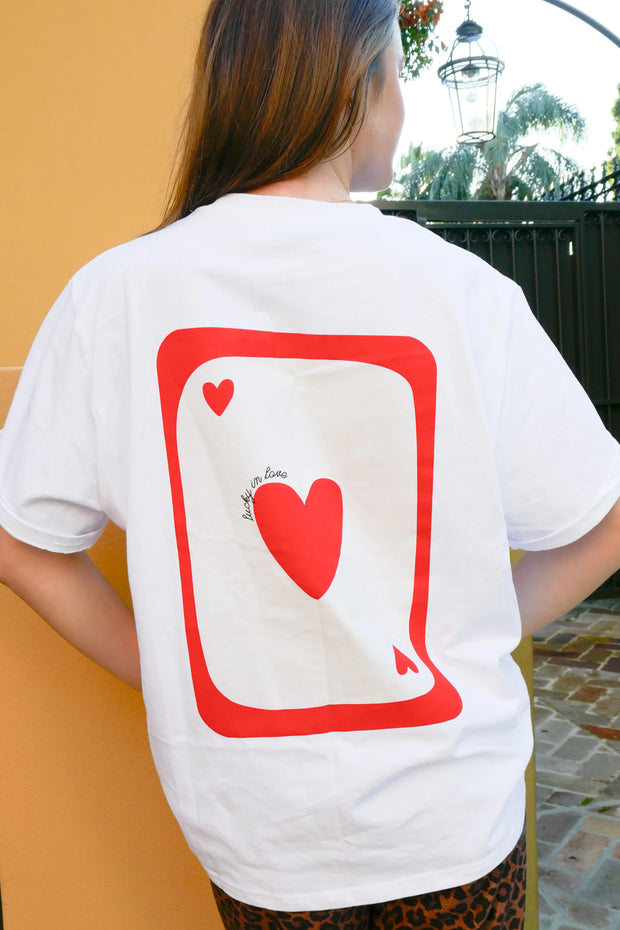 Ace of Hearts Tee - White/Red