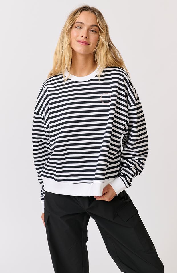 Ada Slim Sweater - Black/White Stripe