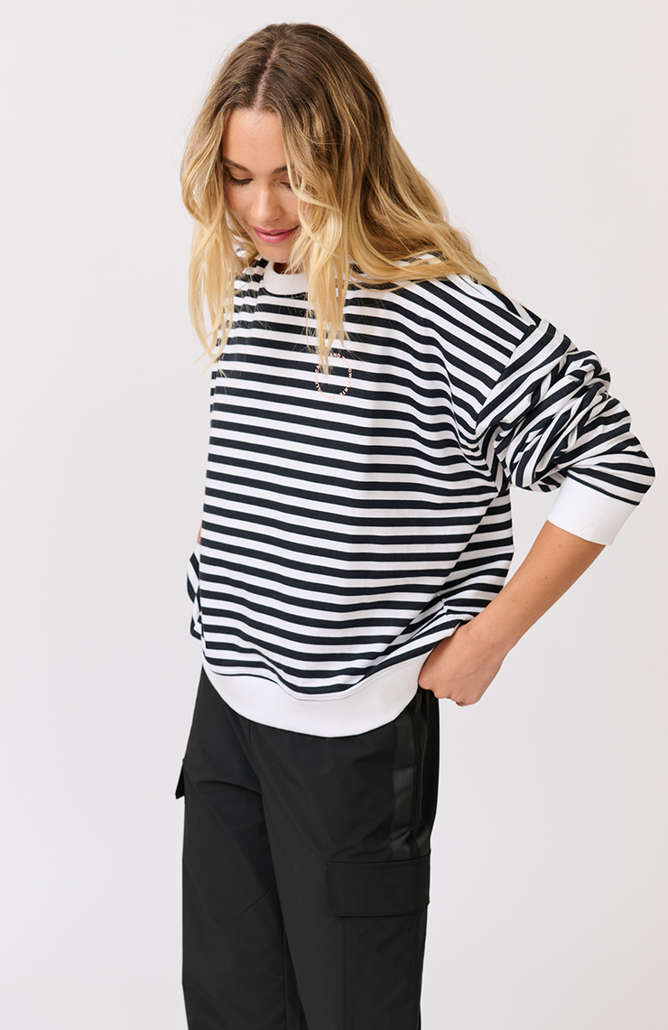 Ada Slim Sweater - Black/White Stripe