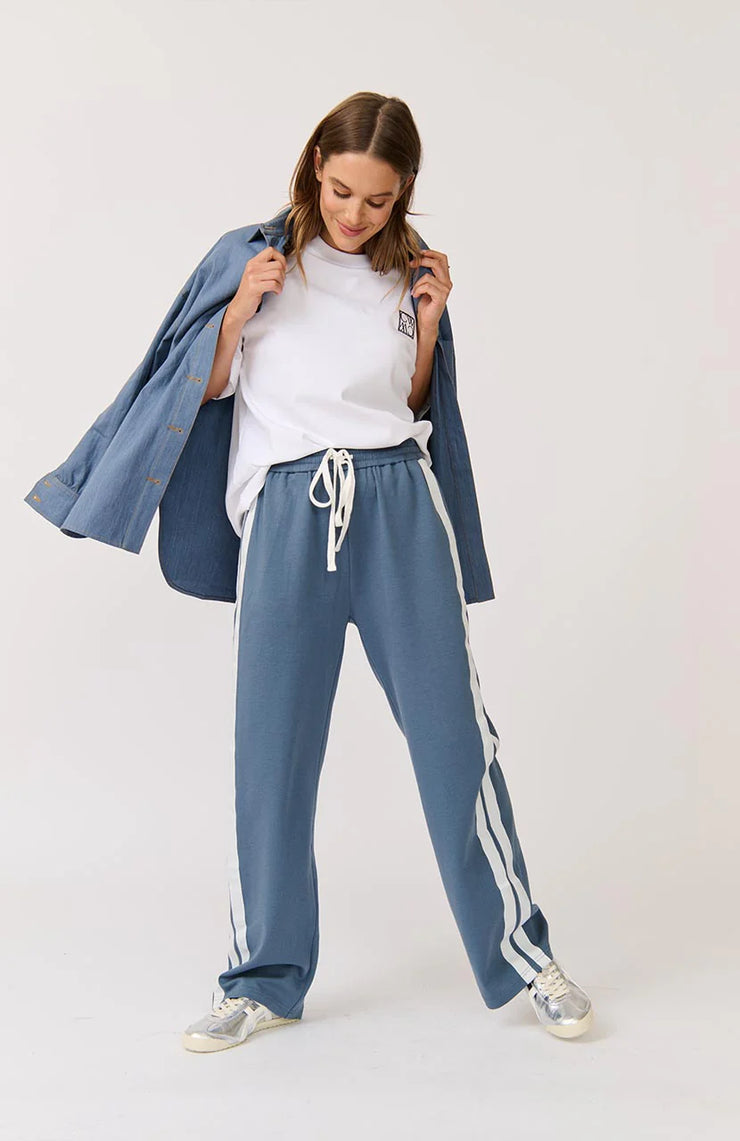 Adeline Stripe Pant - Slate/White