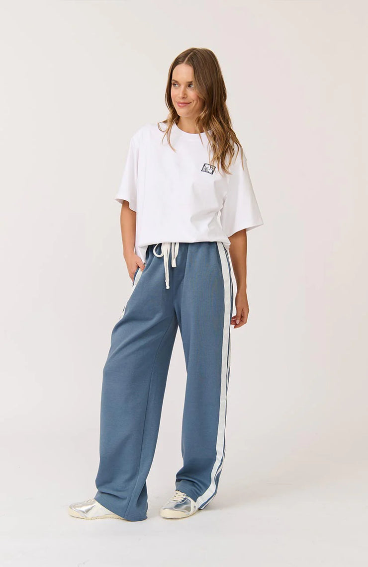 Adeline Stripe Pant - Slate/White