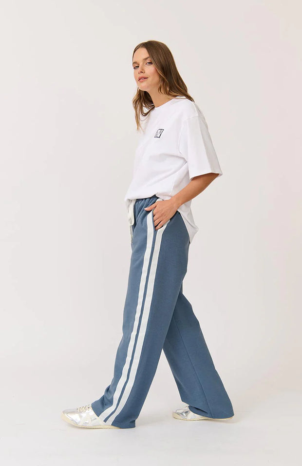 Adeline Stripe Pant - Slate/White