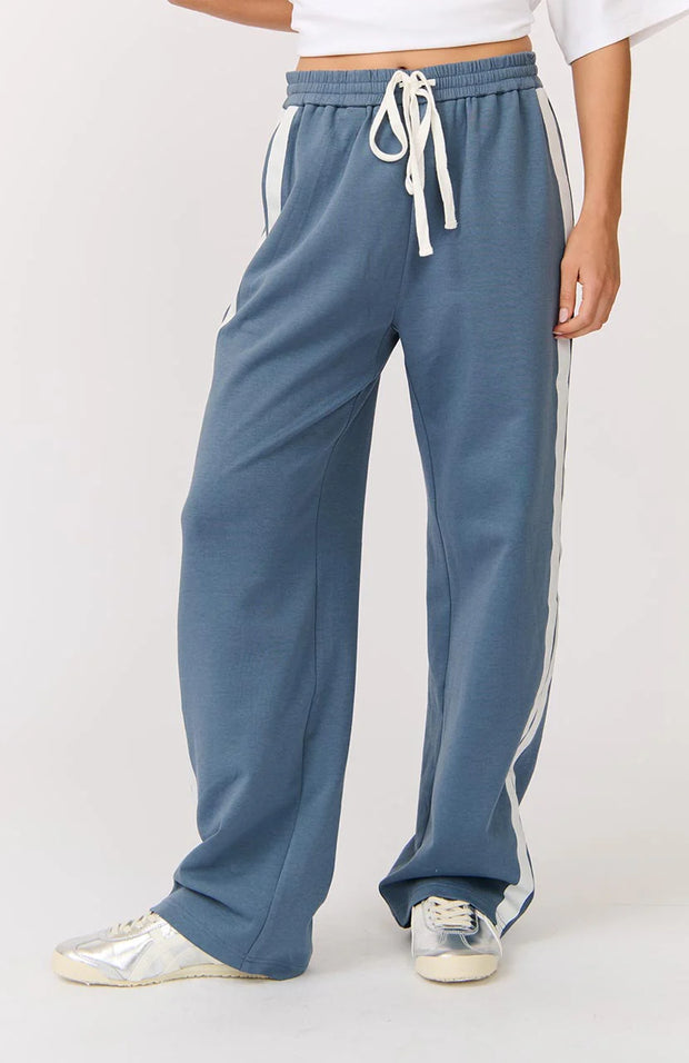 Adeline Stripe Pant - Slate/White