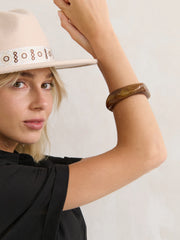 Lara Angular Cuff Bangle - Brown