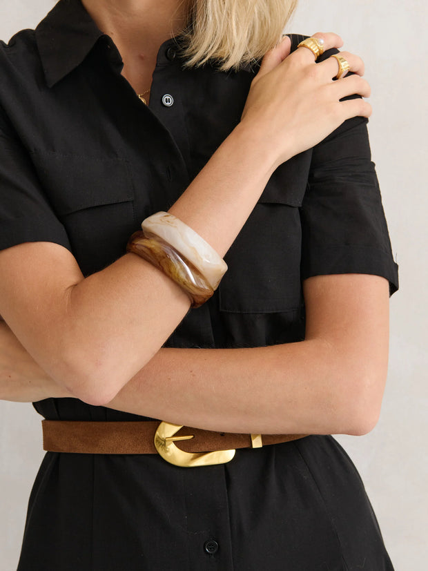 Lara Angular Cuff Bangle - Multi