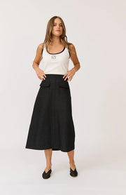 (PRE-ORDER) Astrid Skirt - Black Denim