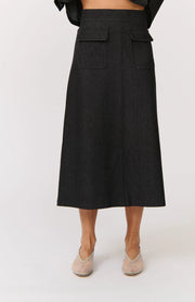 (PRE-ORDER) Astrid Skirt - Black Denim