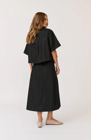 (PRE-ORDER) Astrid Skirt - Black Denim