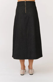 (PRE-ORDER) Astrid Skirt - Black Denim