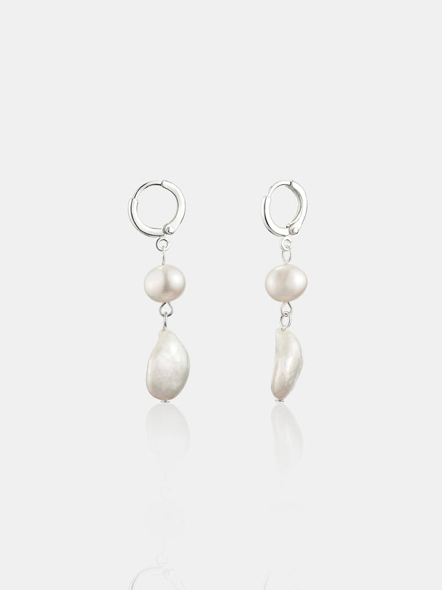 Aura Pearl Earrings - Sterling Silver Plated