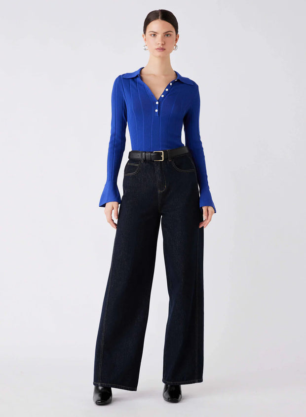Esmaée - Avenue Button Sweater - Cobalt