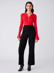 Esmaée - Avenue Button Sweater - Fire
