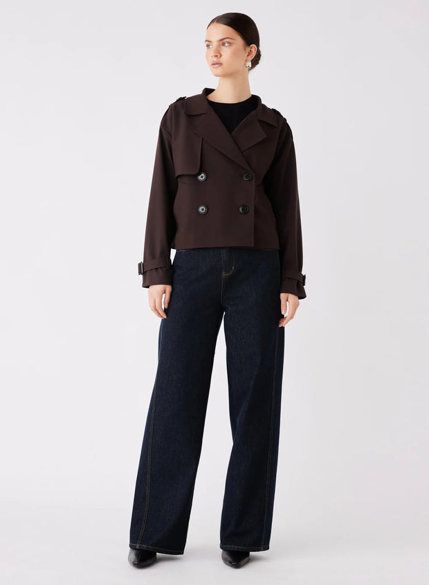 Esmaeé - Avenue Cropped Trench - Chocolate