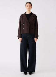 Esmaeé - Avenue Cropped Trench - Chocolate