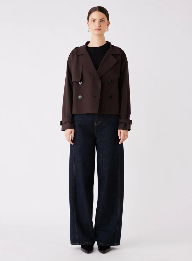 Esmaeé - Avenue Cropped Trench - Chocolate