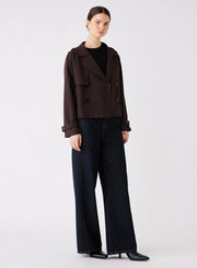 Esmaeé - Avenue Cropped Trench - Chocolate