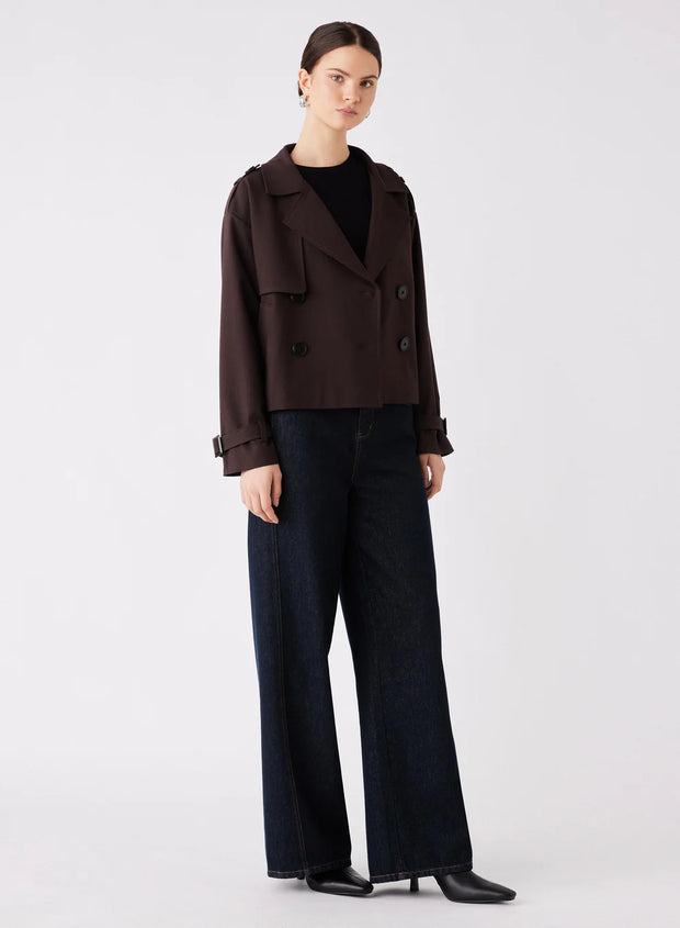 Esmaeé - Avenue Cropped Trench - Chocolate