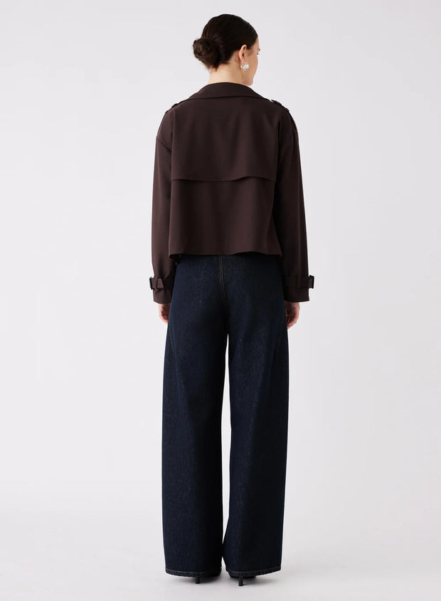 Esmaeé - Avenue Cropped Trench - Chocolate