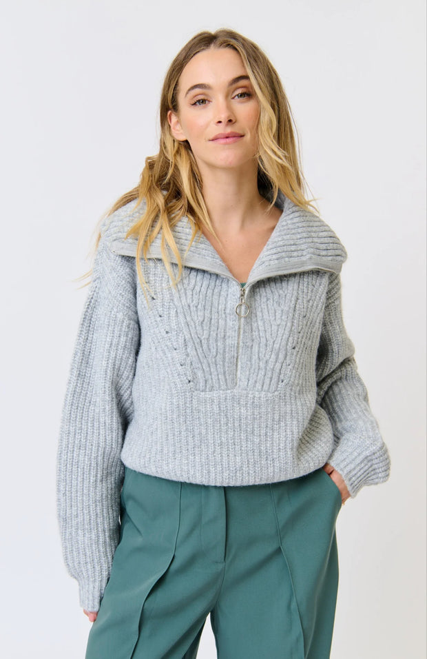 Azura Knit Pullover - Grey Marle