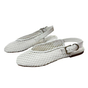 NALSA Mesh Leather Flat Shoes - White