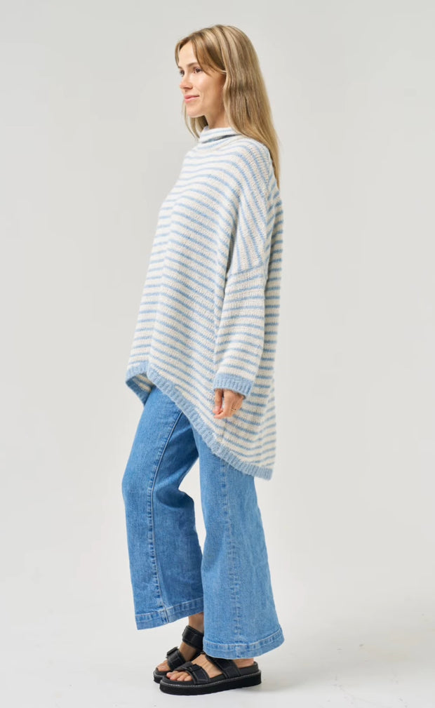 Lyric Stripe Knit Jumper - White