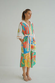 Jungle Bloom Linen Dress