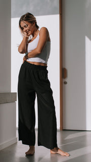 Rae Linen Pants - Black