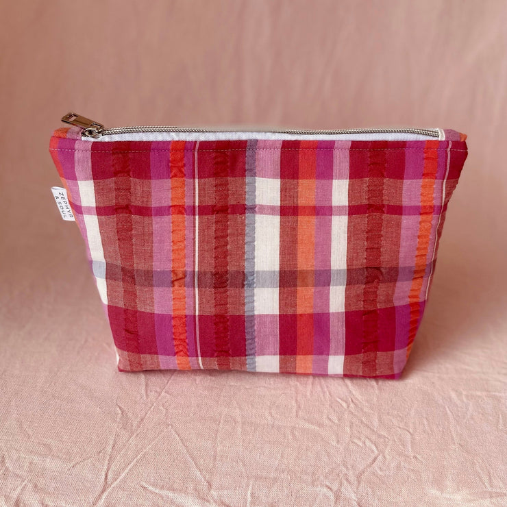 Makeup Bag - Raspberry Gingham