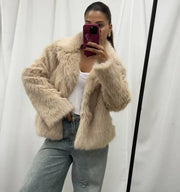 Gigi Faux Fur Coat - Fawn