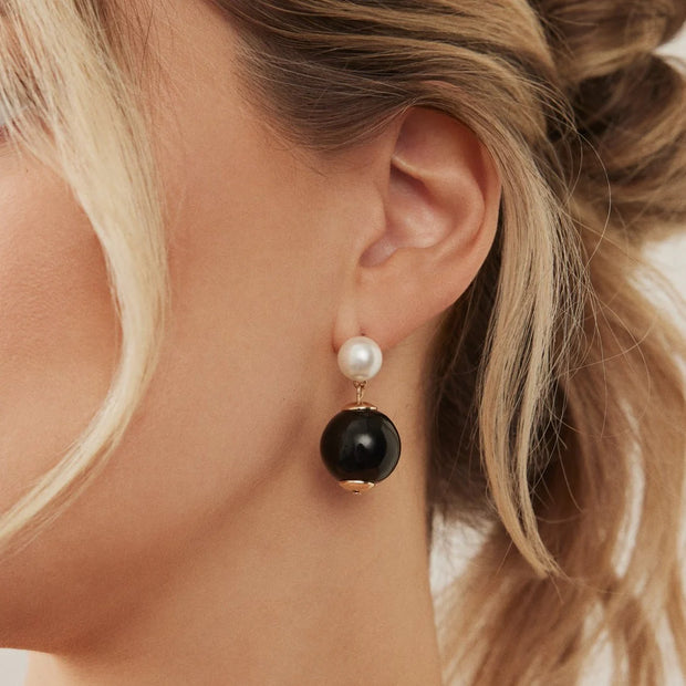 BOLLA Earrings - Black-Pearl