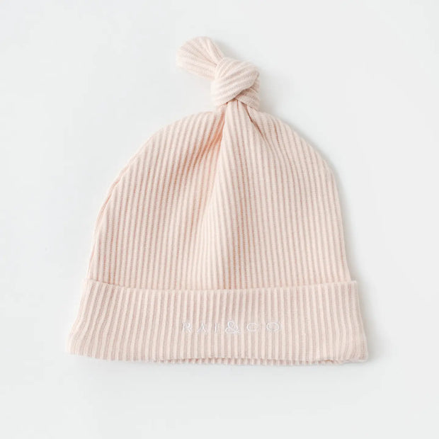 RAI & Co - Baby Beanie Ribbed Knotted - Beige
