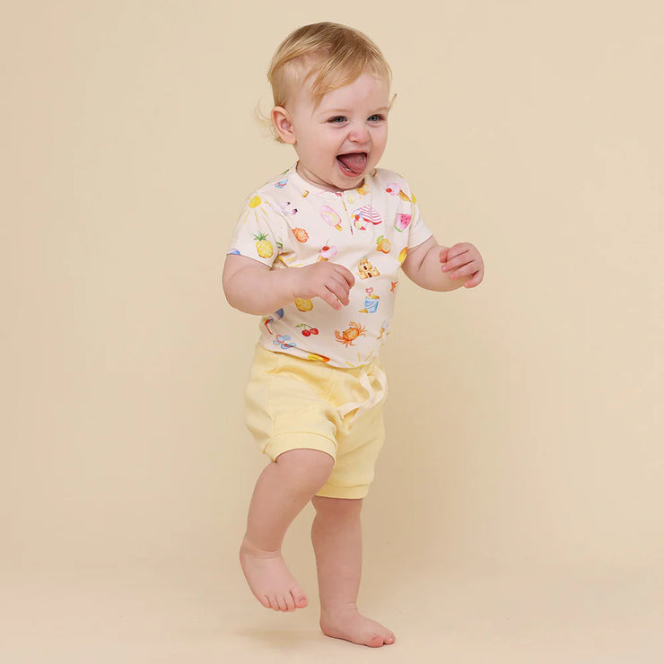 Short Sleeve Bodysuit - Beach Fun