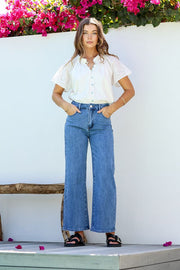 Becky Wide Leg Jeans - Light Wash