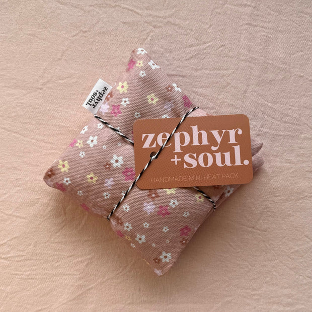 Travel Heat Bag - Beige + Pink Floral