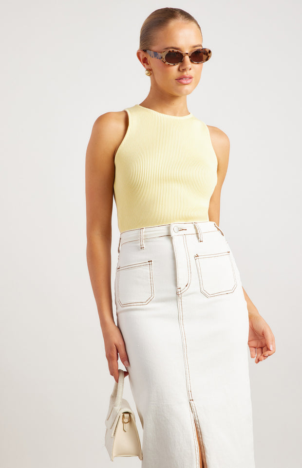 Beth Knit Tank - Lemon