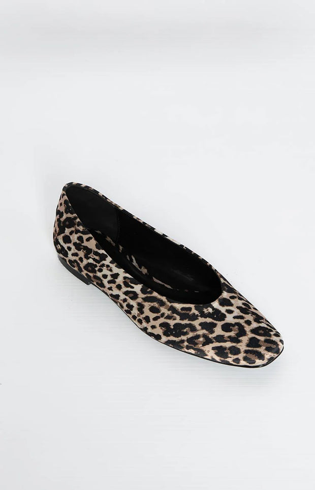 SUZIE Ballet Flats - Leopard Satin