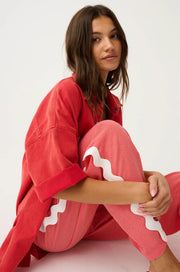 (PRE-ORDER) Blair Beach Pant - Coral Gingham