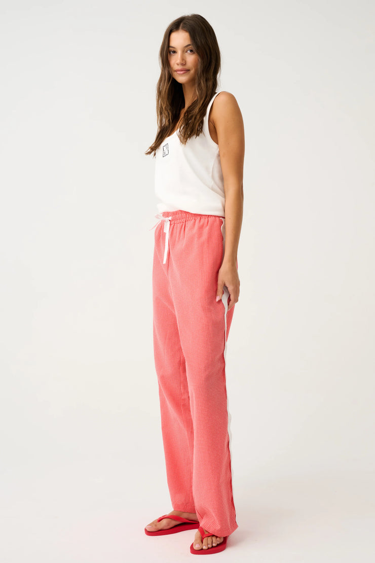 (PRE-ORDER) Blair Beach Pant - Coral Gingham