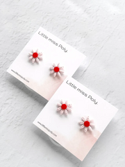 LMP Botanical Flower Studs - Pink & Red