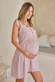 Breeze Along Mini Dress - Clay Stripe