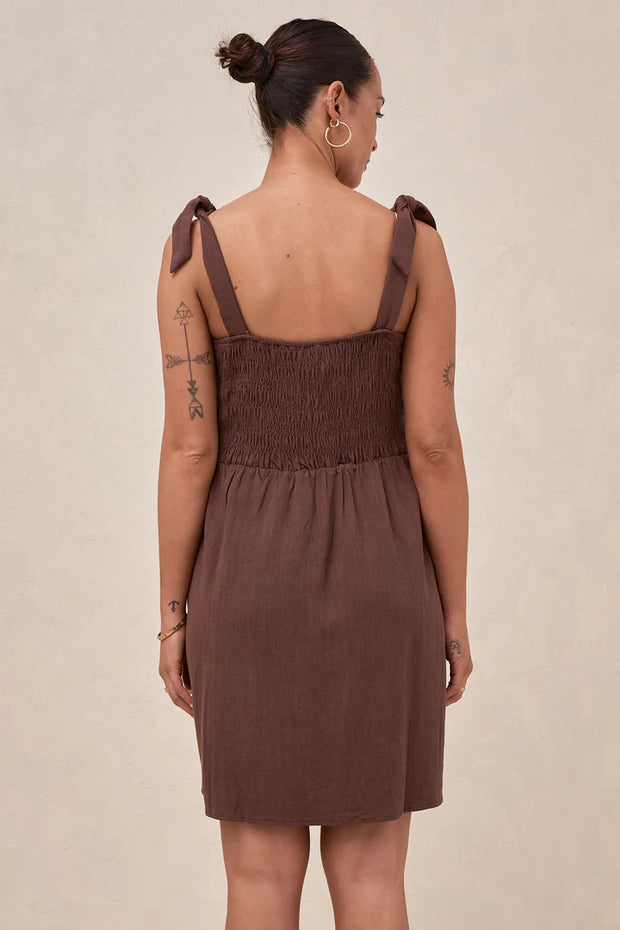 Breeze Along Mini Dress - Chocolate