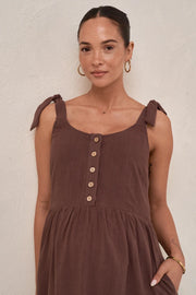 Breeze Along Mini Dress - Chocolate