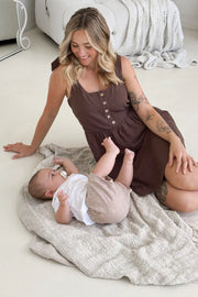 Breeze Along Mini Dress - Chocolate