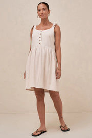 Breeze Along Mini Dress - Natural Fleck