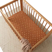 Fitted Cot Sheet - Bronze Palm