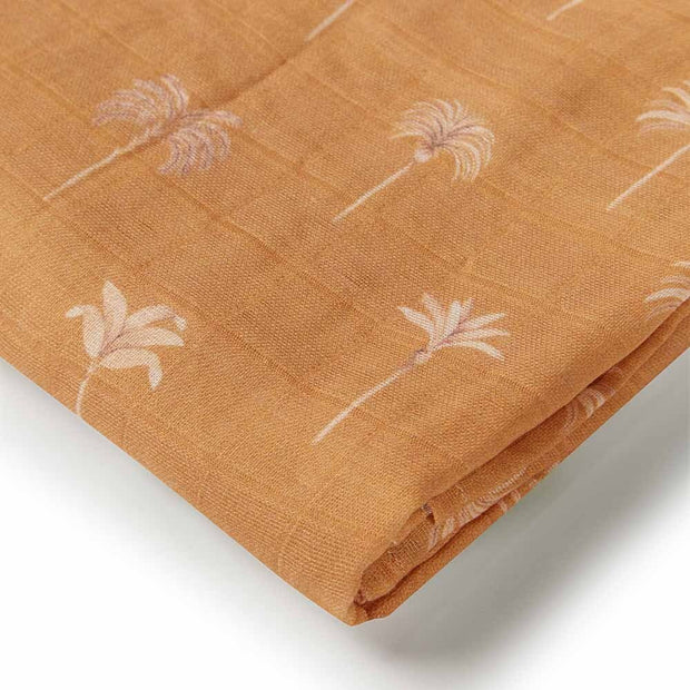 Organic Muslin Wrap - Bronze Palm