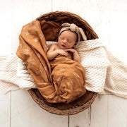 Organic Muslin Wrap - Bronze Palm
