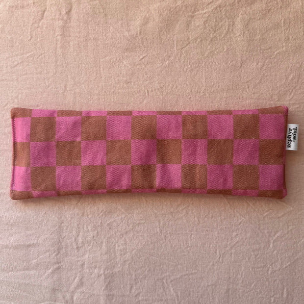 Eye Pillow - Brown + Pink Check